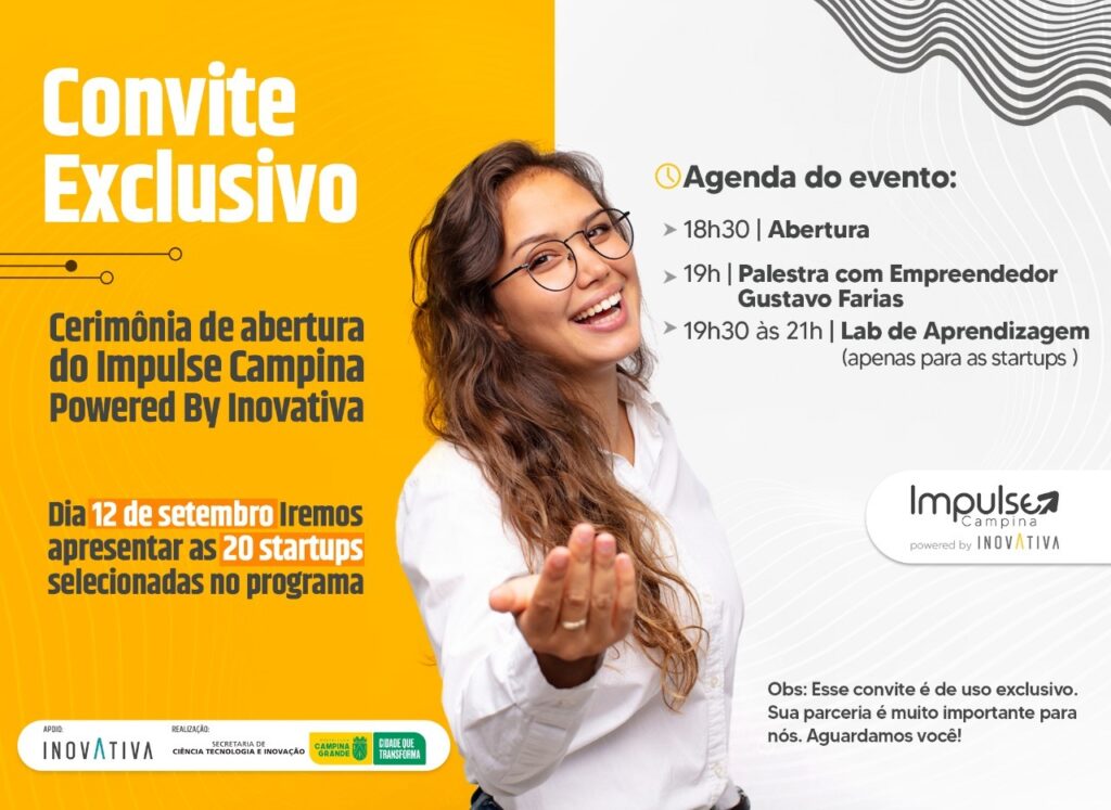 Prefeitura realiza eventos com parceiros e startups aprovadas no Impulse Campina powered By InovAtiva